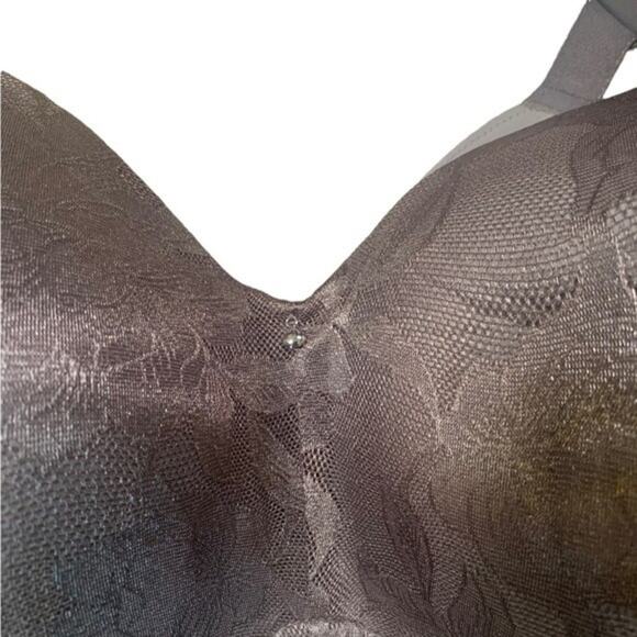 Cacique Lightly Lined No Wire Bra Gray Floral Size 44DD - Picture 4 of 8
